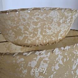 Vintage 1950's MCM 2 Tier Fiberglass Lamp Shade Whip Stitch Atomic 15.5