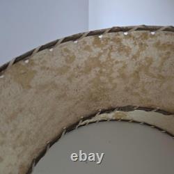 Vintage 1950's MCM 2 Tier Fiberglass Lamp Shade Whip Stitch Atomic 15.5