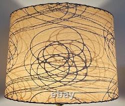 Vintage 1950s 60s Beige Fiberglass Shade Mid Century Modern Lighting Atomic Era