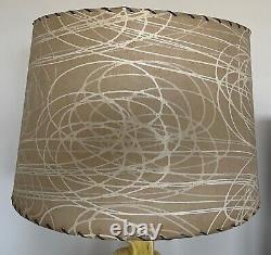 Vintage 1950s 60s Beige Fiberglass Shade Mid Century Modern Lighting Atomic Era