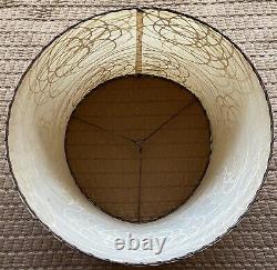 Vintage 1950s 60s Beige Fiberglass Shade Mid Century Modern Lighting Atomic Era