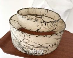 Vintage 1950s FIBERGLASS Two Tier DRUM Atomic LAMP SHADE Spaghetti MCM 12x6.5