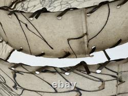 Vintage 1950s FIBERGLASS Two Tier DRUM Atomic LAMP SHADE Spaghetti MCM 12x6.5