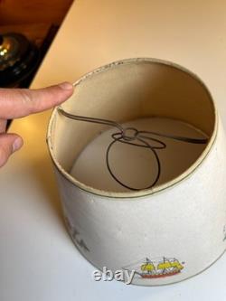 Vintage 1950s Nautical Clip-On Lampshade Ship Lighthouse Anchor Buoy Maritime