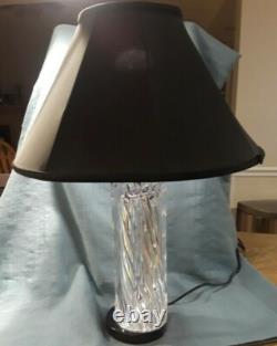 Vintage 1960-70's Olle Alberius Signed Orrefors Spiral Cut Crystal Lamp & shade