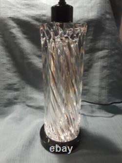 Vintage 1960-70's Olle Alberius Signed Orrefors Spiral Cut Crystal Lamp & shade