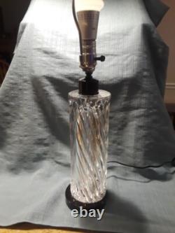 Vintage 1960-70's Olle Alberius Signed Orrefors Spiral Cut Crystal Lamp & shade