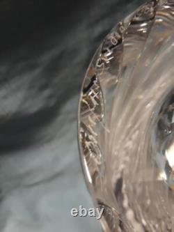 Vintage 1960-70's Olle Alberius Signed Orrefors Spiral Cut Crystal Lamp & shade