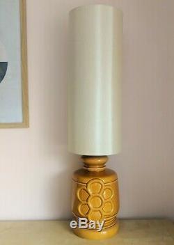 Vintage 1960s 1970s West German large floor lamp pottery tall shade fat lava