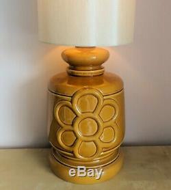 Vintage 1960s 1970s West German large floor lamp pottery tall shade fat lava