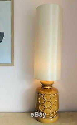 Vintage 1960s 1970s West German large floor lamp pottery tall shade fat lava