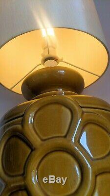 Vintage 1960s 1970s West German large floor lamp pottery tall shade fat lava