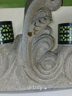 Vintage 1960s MCM Pittsburgh Statuary Co Koi Fish Metal Venetian Lamp Shade RARE