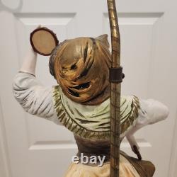 Vintage 1966 Azzolin Italian Hand Painted Large Figural Lamp with Original Shade