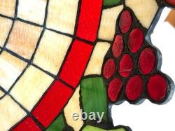 Vintage 1970's TIFFANY STYLE Stained Glass Chandelier Lamp Shade Multi Colored
