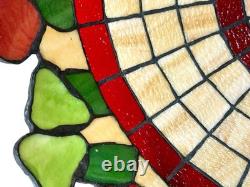 Vintage 1970's TIFFANY STYLE Stained Glass Chandelier Lamp Shade Multi Colored