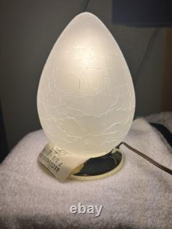 Vintage 1970s Egg-Shaped Crackle Glass Lamp Shade Retro, Last One