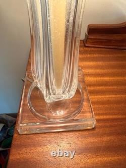 Vintage 1970s Pink Blown Art Glass Lamp Murano Style Handkerchief Mid Century