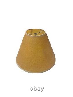 Vintage 1970s Tan Brown Empire Lampshade Medium Paper Contrast Trim Rare Decor