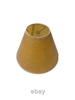 Vintage 1970s Tan Brown Empire Lampshade Medium Paper Contrast Trim Rare Decor