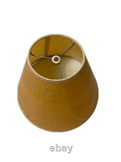 Vintage 1970s Tan Brown Empire Lampshade Medium Paper Contrast Trim Rare Decor