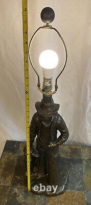 Vintage 1970s Western Daybreak Cowboy Lamp & Shade By J. Bryers 1979 Ceramic