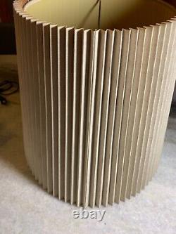 Vintage 1980s 80s Ribbed Ribs Pleated Pleats Gray Grey Large Lamp Light Shade