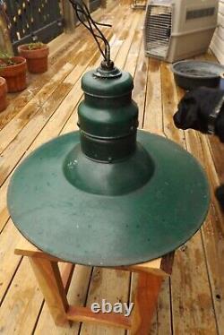 Vintage 20 Industrial Mine Street LAmp Light Shade Green Metal awesome Piece