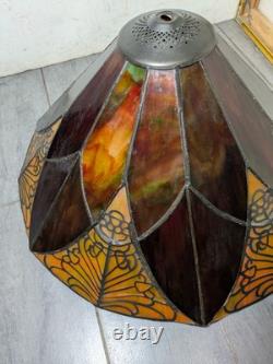 Vintage 21 Tiffany Style Stained Glass Lamp Shade H23