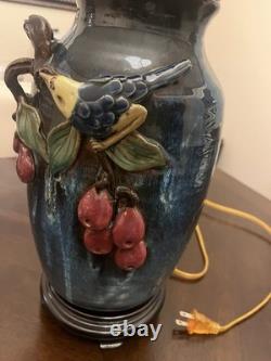 Vintage 29 1/2 High-Relief Studio Art Pottery. Table Lamp-Bird & Fruit motif Vintage 29 1/2 High-Relief Studio Art Pottery. Table Lamp-Bird & Fruit motif