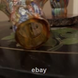 Vintage 4 Murano Style Glass Millefiori Lily Lamp Shades 6 Replacement