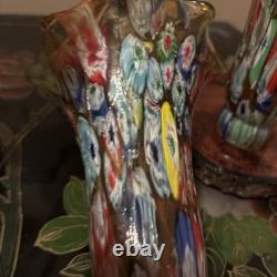 Vintage 4 Murano Style Glass Millefiori Lily Lamp Shades 6 Replacement