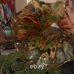 Vintage 4 Murano Style Glass Millefiori Lily Lamp Shades 6 Replacement