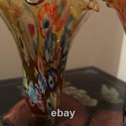 Vintage 4 Murano Style Glass Millefiori Lily Lamp Shades 6 Replacement