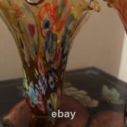 Vintage 4 Murano Style Glass Millefiori Lily Lamp Shades 6 Replacement