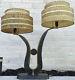 Vintage 50s Majestic Lamp Fiberglass Shades Retro Mid Century Modern Atomic Era