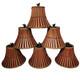 Vintage (6) Split Bamboo & Rattan 6 Lamp Shades Coastal Inspired Tropical D&eacute;cor