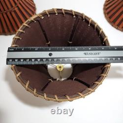 Vintage (6) Split Bamboo & Rattan 6 Lamp Shades Coastal Inspired Tropical Décor