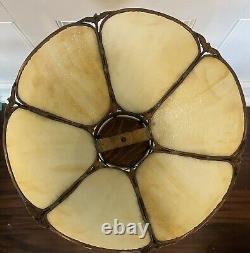 Vintage 6-panel Bent Glass Lamp Shade Caramel Slag