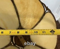 Vintage 6-panel Bent Glass Lamp Shade Caramel Slag