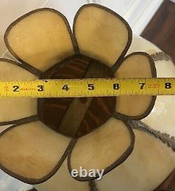 Vintage 6-panel Bent Glass Lamp Shade Caramel Slag