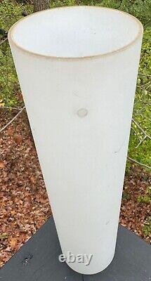 Vintage 60s MCM White Opaque Glass Cylinder Lamp Shade Mid Century Finland Parts