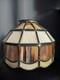 Vintage 70's Stained Glass Pendant Chandelier Shade, 10 Inch Diameter