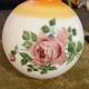 Vintage 9.5 Large Rose Round Glass Ball Globe Hurricane Lamp Shade 4.5 Fitter
