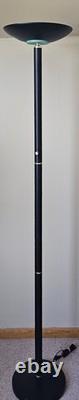 Vintage 90s Halogen Torchiere Floor Lamp Low High 300W Black MCM Ambient Uplight