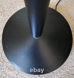 Vintage 90s Halogen Torchiere Floor Lamp Low High 300W Black MCM Ambient Uplight