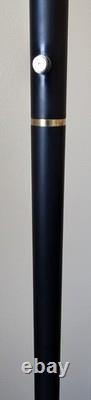 Vintage 90s Halogen Torchiere Floor Lamp Low High 300W Black MCM Ambient Uplight