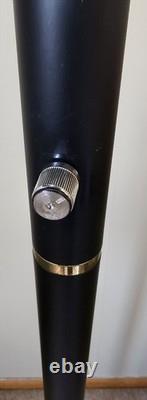 Vintage 90s Halogen Torchiere Floor Lamp Low High 300W Black MCM Ambient Uplight