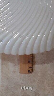 Vintage/ANTIQUE TORCHIERE Floor LAMP Milk Glass SHADE Lustre Luster Ribbed 16