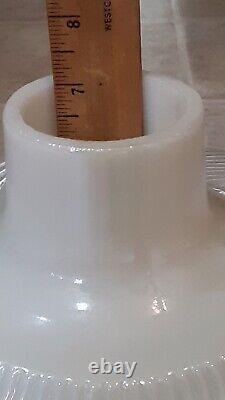 Vintage/ANTIQUE TORCHIERE Floor LAMP Milk Glass SHADE Lustre Luster Ribbed 16